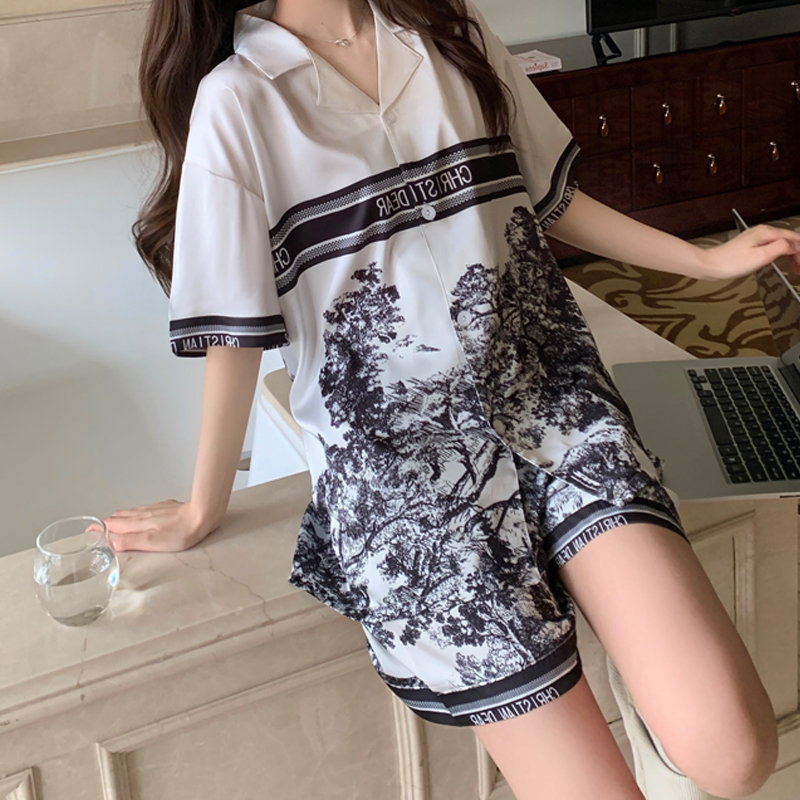 Direct To Garment Ink - summer Women's Pajamas Set Luxury Satin