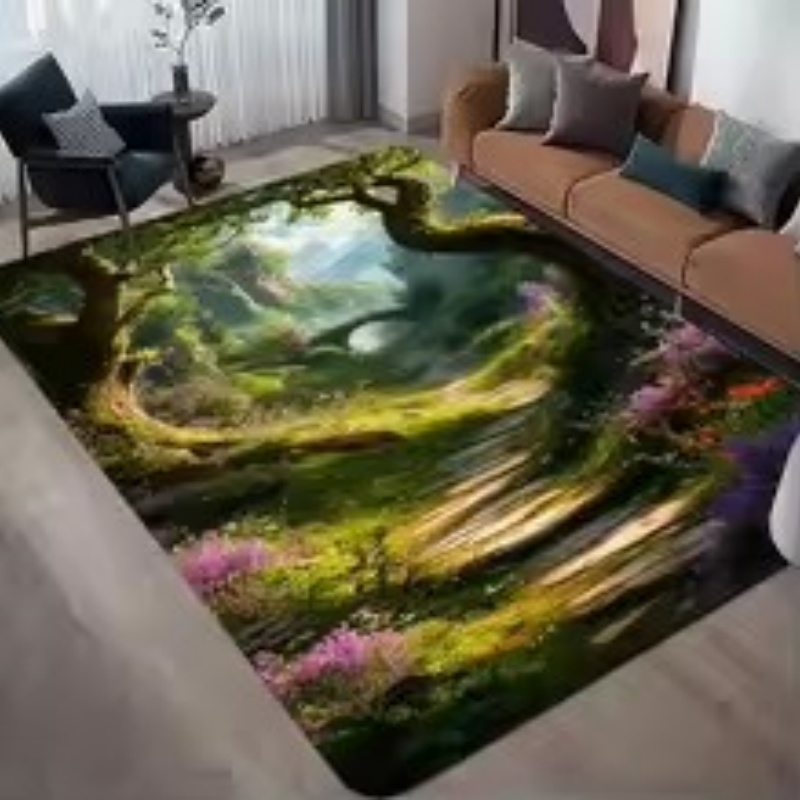 Commercial Road Printing - 3D Optical Illusion Forest Print Carpet