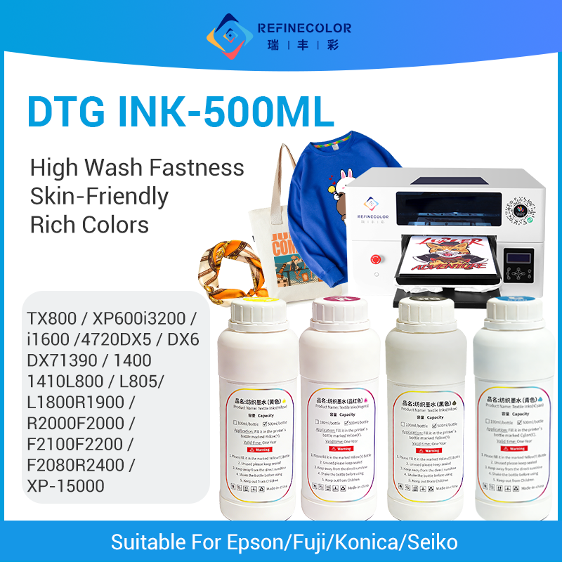 Direct To Garment Ink - Refinecolor 500ML/Bottle DTG Textile InK For