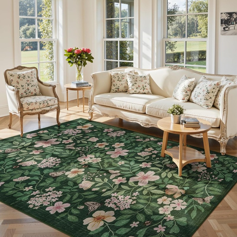 Floral Living Room Carpet Vint - Commercial Printing Online 评论和价格