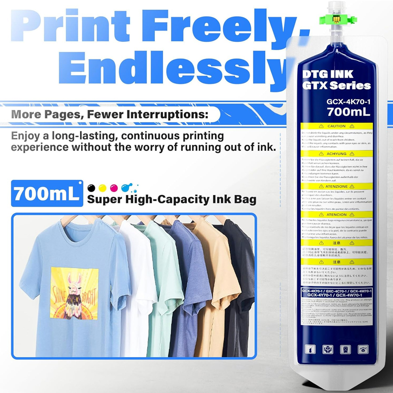 700ML DTG Textile GTX Ink Bag  - Direct To Garment Ink 评论和价格
