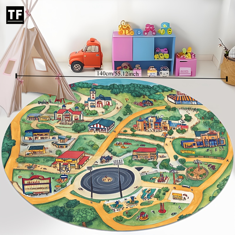 Hand Drawn Amusement Park Town - Commercial Road Printing 评论和价格